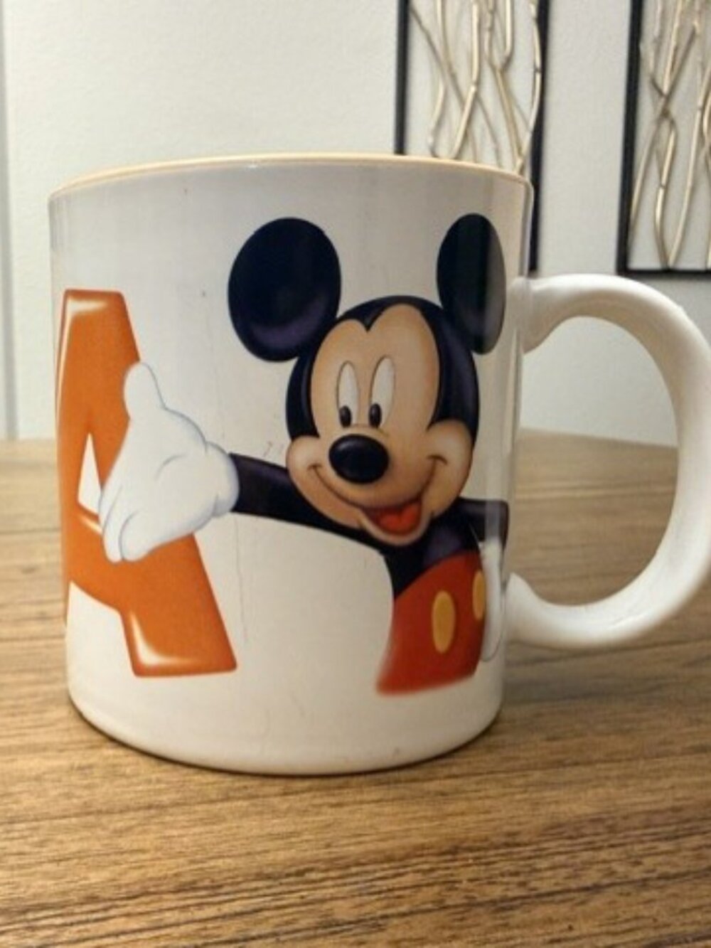 Disneyland PARIS Mickey Mouse Alphabet Mug (with letter A)